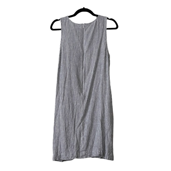 J.CREW Linen-Blend Striped Shift Mini Dress Black & White Sz 8 - Picture 2 of 5
